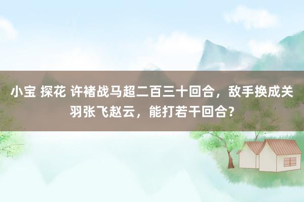 小宝 探花 许褚战马超二百三十回合，敌手换成关羽张飞赵云，能打若干回合？