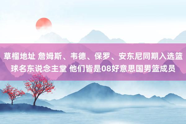 草榴地址 詹姆斯、韦德、保罗、安东尼同期入选篮球名东说念主堂 他们皆是08好意思国男篮成员